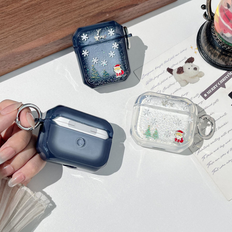 AirPods Pro 3 tok – hópehely karácsonyfa dizájn, TPU, permetezéses felület, univerzális Apple-kompatibilitás