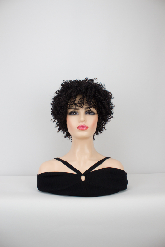 Hangyu Technology paróka – afrikai göndör haj spirál permellel, magas hőmérsékletű rostból, modell 3068B, hővel festhető