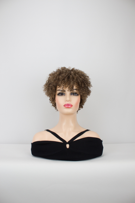 Hangyu Technology paróka – afrikai göndör haj spirál permellel, magas hőmérsékletű rostból, modell 3068B, hővel festhető