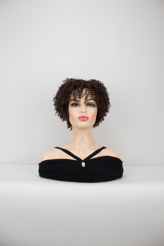 Hangyu Technology paróka – afrikai göndör haj spirál permellel, magas hőmérsékletű rostból, modell 3068B, hővel festhető