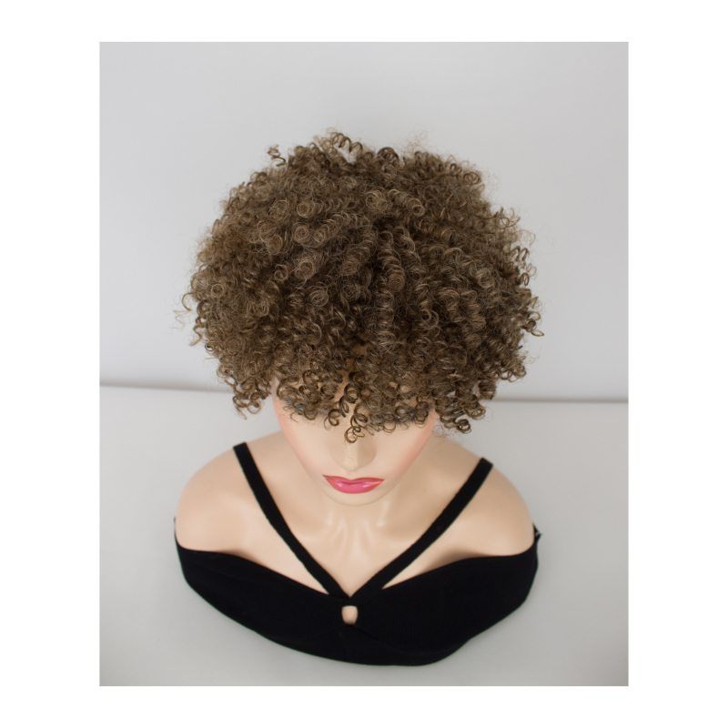 Hangyu Technology paróka – afrikai göndör haj spirál permellel, magas hőmérsékletű rostból, modell 3068B, hővel festhető