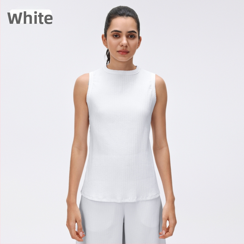 Női ujjatlan sportmellény jóga felső, laza szabású, csípőhosszú, légáteresztő anyag, 97% nylon + 3% spandex