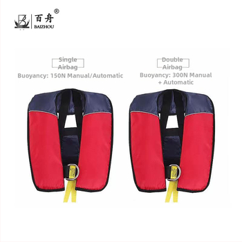 Hundred Boats CCS certifikovaná nafukovacia záchranná vesta s dvojitými airbagmi, nepremokavý Oxford materiál