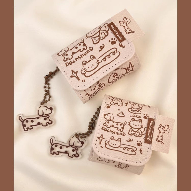 Preklopni zaštitnik za AirPods Pro 2 s linijskim dizajnom mačke i psa — sladak crtani dizajn