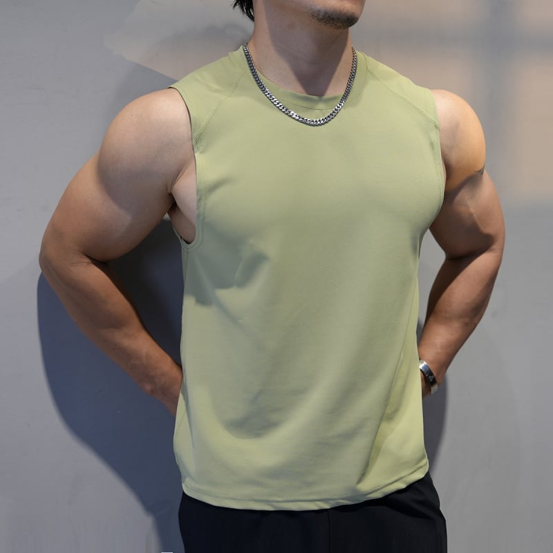 Ανδρικό αμάνικο αθλητικό γιλέκο, ελεύθερη γραμμή, φαρδιά ώμων, ύφασμα Lycra/Nylon που στεγνώνει γρήγορα, κατάλληλο για τρέξιμο και προπόνηση