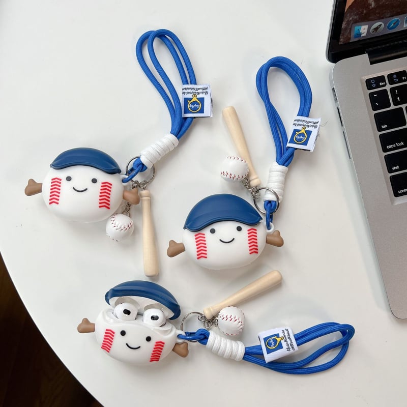 TPU védőtok Huawei FreeBuds 5i/6i és FreeBuds 4e/7i Baseball Clip – matt felület, kézzel készített, rajzfilm-stílus