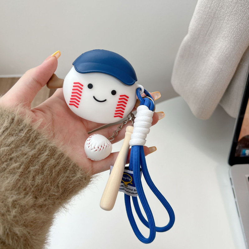 TPU védőtok Huawei FreeBuds 5i/6i és FreeBuds 4e/7i Baseball Clip – matt felület, kézzel készített, rajzfilm-stílus