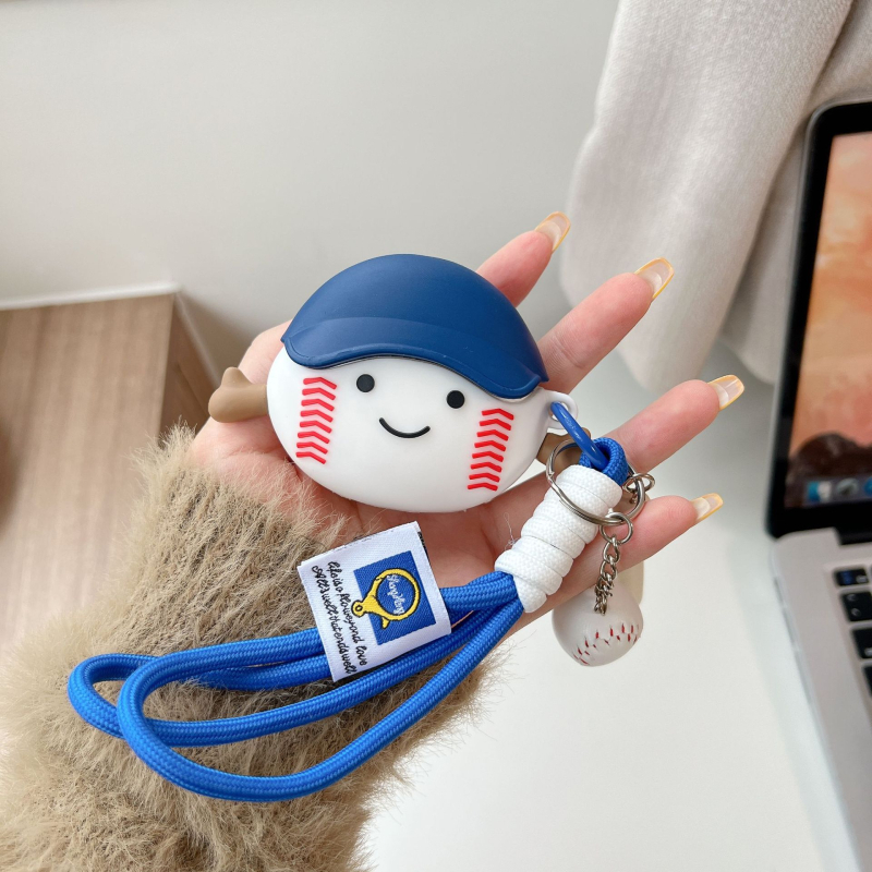 TPU védőtok Huawei FreeBuds 5i/6i és FreeBuds 4e/7i Baseball Clip – matt felület, kézzel készített, rajzfilm-stílus