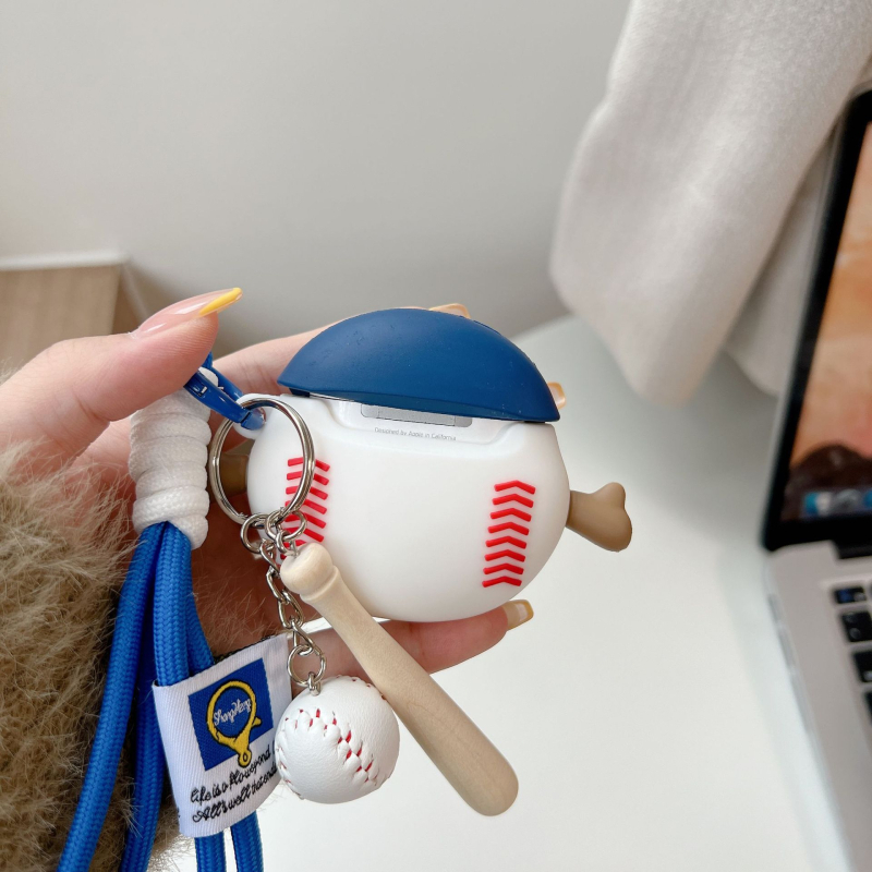 TPU védőtok Huawei FreeBuds 5i/6i és FreeBuds 4e/7i Baseball Clip – matt felület, kézzel készített, rajzfilm-stílus