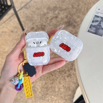 Silikonska futrola za AirPods s ugraviranim šablonom školjke, mekani crtani stil, za Apple AirPods