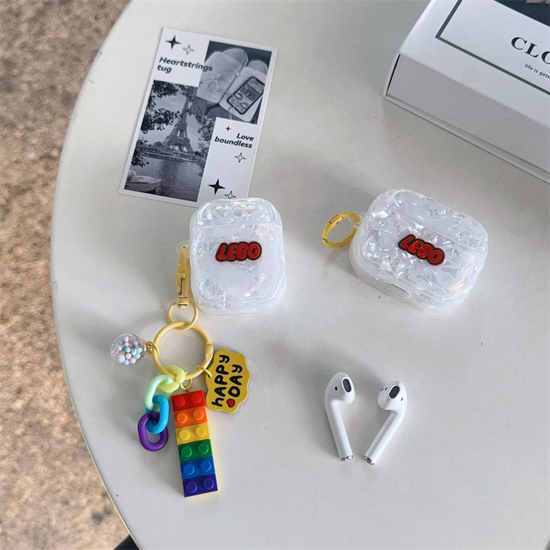Silikonska futrola za AirPods s ugraviranim šablonom školjke, mekani crtani stil, za Apple AirPods