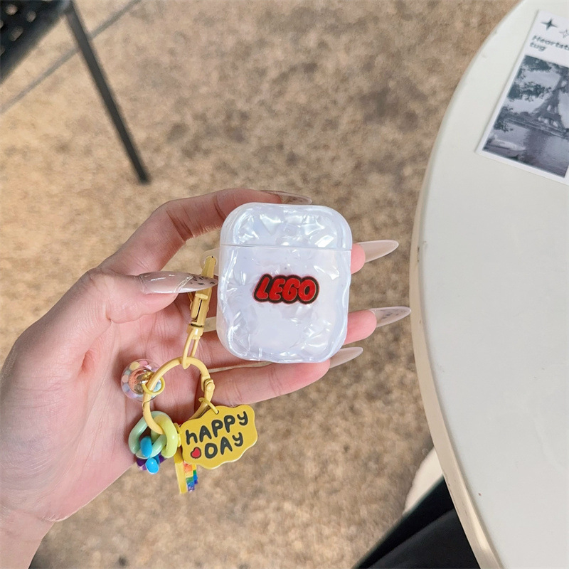 Silikonska futrola za AirPods s ugraviranim šablonom školjke, mekani crtani stil, za Apple AirPods