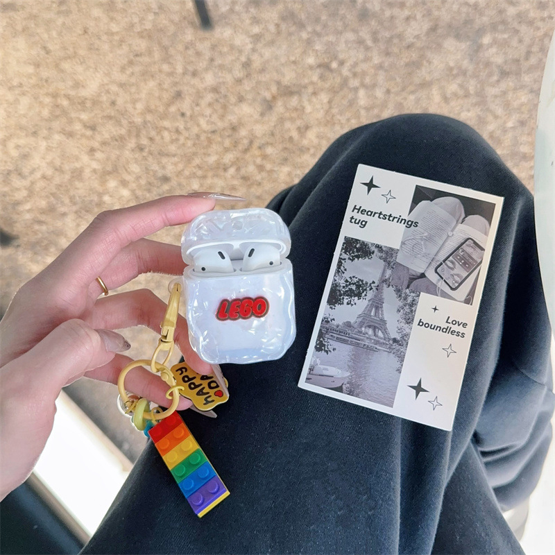 Silikonska futrola za AirPods s ugraviranim šablonom školjke, mekani crtani stil, za Apple AirPods