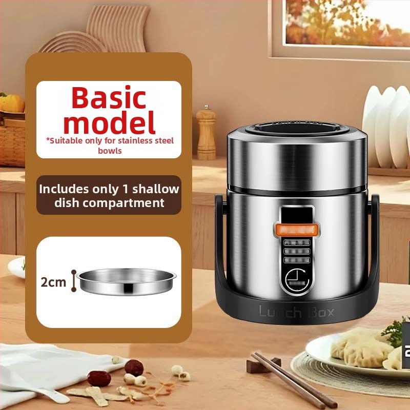 Δοχείο γευμάτων από ανοξείδωτου χάλυβα 304, κυλινδρικό, συμβατό με μικροκύματα, μονής στρώσης