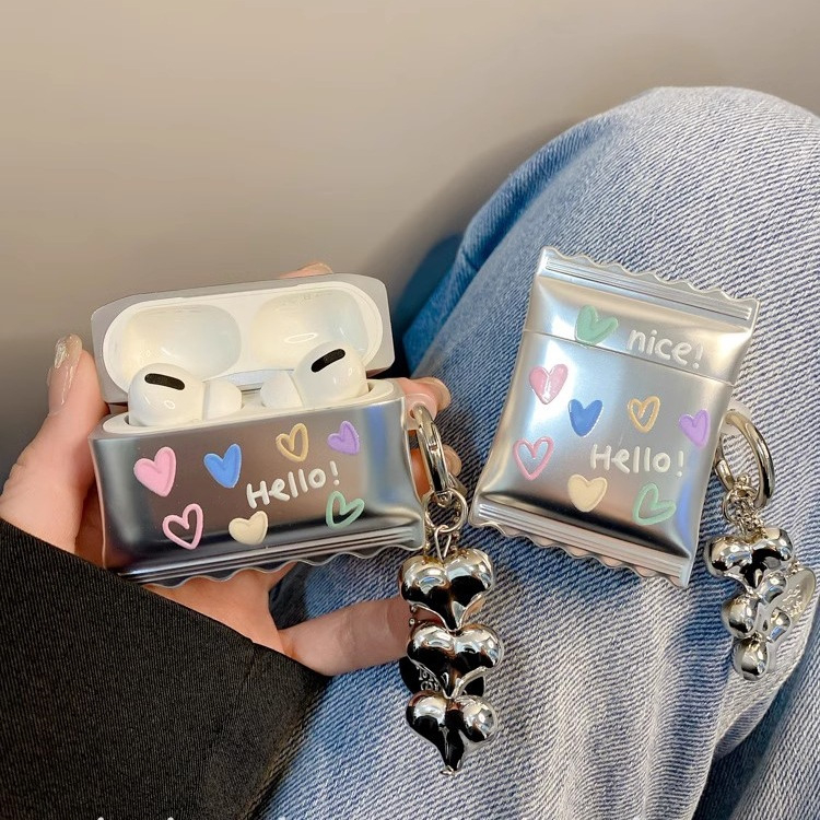 Zaštitna futrola AirPods Pro 2 s elektroplatiranim dizajnom srca, TPU materijal, mekani omotač, kompatibilno s AirPods Pro 2