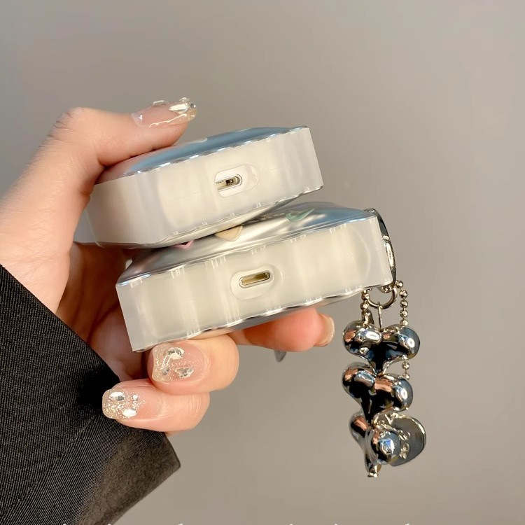 Zaštitna futrola AirPods Pro 2 s elektroplatiranim dizajnom srca, TPU materijal, mekani omotač, kompatibilno s AirPods Pro 2