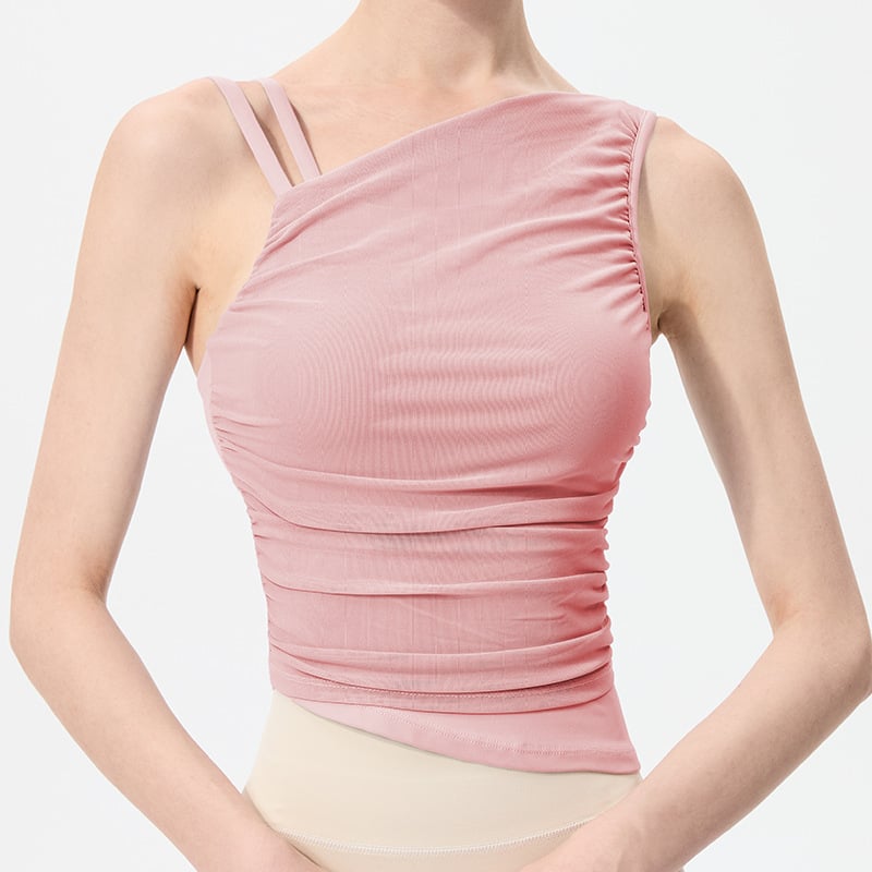 Αθλητικό γιλέκο με ακανόνιστο σταθερό κύπελλο, κεκλιμένους ώμους και πάνελ από δίχτυ, διαπνέον και γρήγορο στέγνωμα από νάιλον/spandex, κατάλληλο για όλες τις εποχές