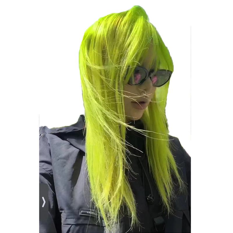 Perika u stilu zvjezdane mode s bangs, vlakno visoke temperature, univerzalna prilagodba, modifikacija oblika lica