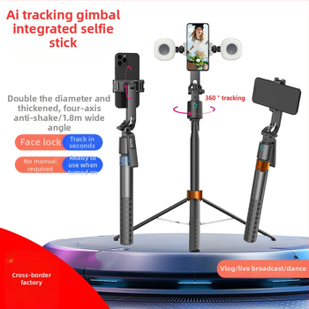 AI stabilizátor pre smartfón s 4‑osovým gimbalom a Bluetooth selfie tyčou, sledovanie tváre, 360° pan/tilt, rozťahovací s vstavaným LED svetlom