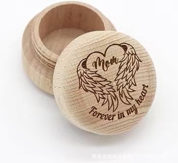 Kružna drvena kutija za uspomene na mliječne zube i dječju kosu