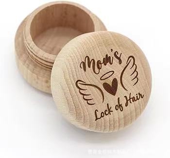 Kružna drvena kutija za uspomene na mliječne zube i dječju kosu
