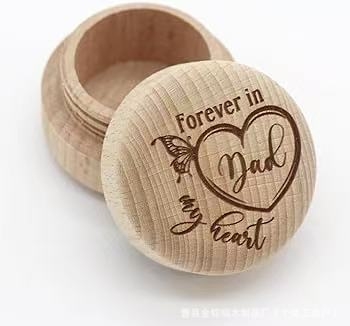 Kružna drvena kutija za uspomene na mliječne zube i dječju kosu