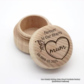 Kružna drvena kutija za uspomene na mliječne zube i dječju kosu