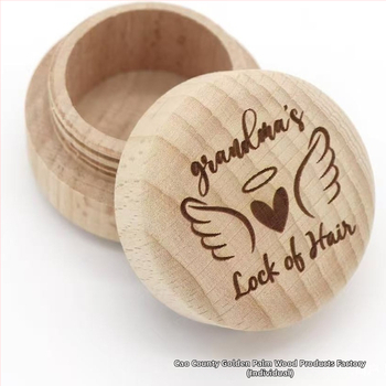Kružna drvena kutija za uspomene na mliječne zube i dječju kosu