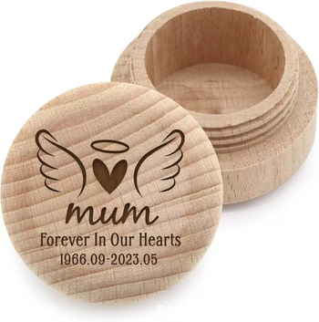 Kružna drvena kutija za uspomene na mliječne zube i dječju kosu
