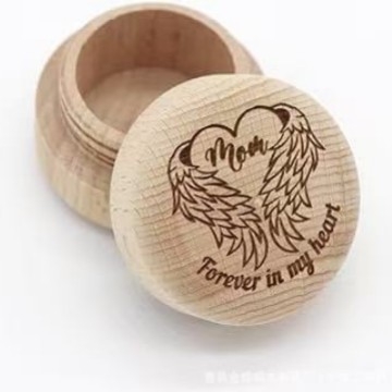 Kružna drvena kutija za uspomene na mliječne zube i dječju kosu
