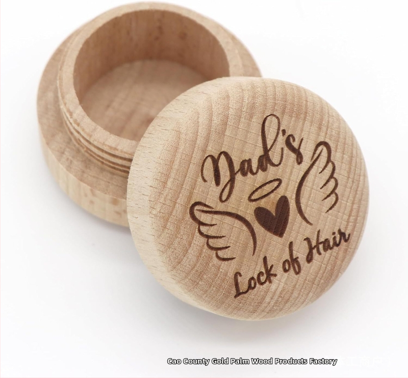 Kružna drvena kutija za uspomene na mliječne zube i dječju kosu