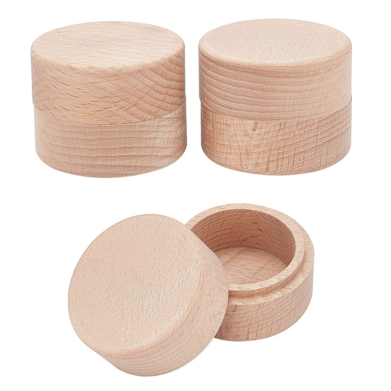 Kružna drvena kutija za uspomene na mliječne zube i dječju kosu