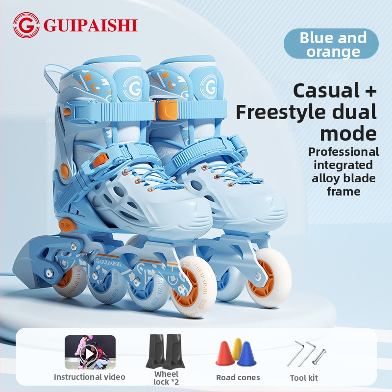 Korčule na kolieskach s hornou PU+ sieťkou, PU kolieska, jednoradové kolieska, podrážka z TPR