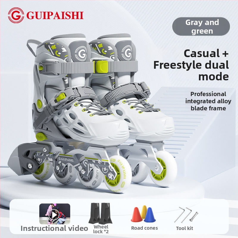 Korčule na kolieskach s hornou PU+ sieťkou, PU kolieska, jednoradové kolieska, podrážka z TPR