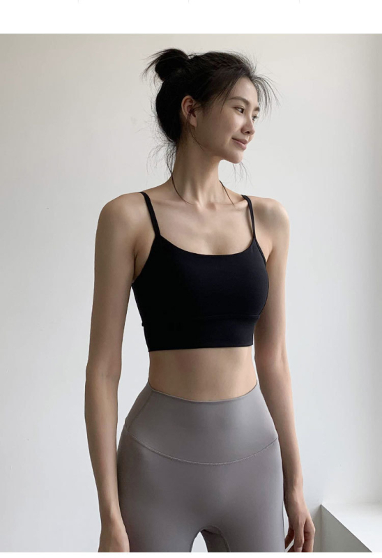 Ženski joga top za oblikovanje leđa, slim fit, kratka duljina, dvostrani materijal 220 g, 80% najlon 20% spandeks, brzo suši i prozračan