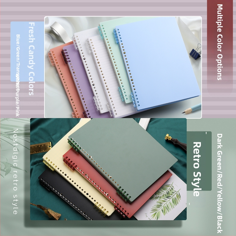 Bilježnica s odvojivim listovima, stranice s gridom, PP korica, Dowling papir 75gsm, 100–200 stranica