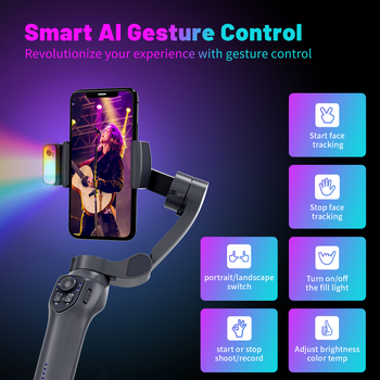 Comitok стабилизатор за мобилен телефон, ръчен сгъваем гимбал, анти-трептене, Bluetooth, ABS конструкция
