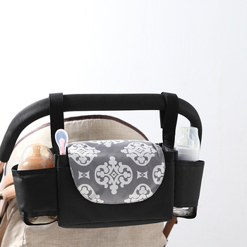 Babakocsi szervező táska - poliészter anyag, akasztós tároló, többfunkciós, nagy kapacitás