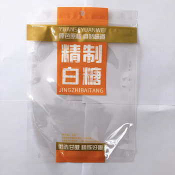 Универсална опаковъчна торбичка за захар, с тристранно запечатване и цип, прозрачен пластмасов пакет, подходяща за опаковане на рафинирана и кафява захар