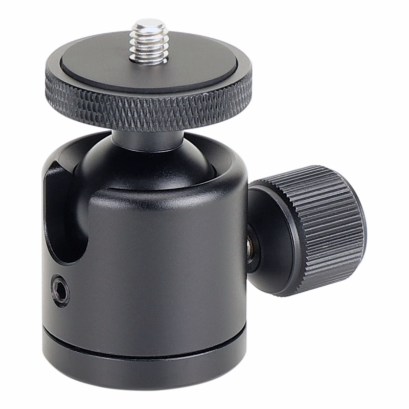 Mini sve-metalni PTZ stativ s univerzalnom kugličnom glavom za mobitel — navojni montáž, aluminijska legura, 360° horizontalno okretanje, 90° vertikalno nagibanje, težina 115 g