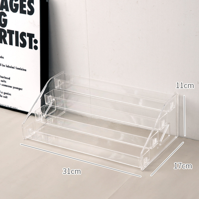 Stolni izložbeni stalak za pohranu, 7-stupanjski plastični stalak, montaža, moderan minimalistički dizajn