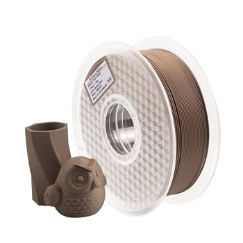 PLA drveni filament za 3D ispis, kružni presjek, 1 kg, duljina 330-340 m, gustoća 1,25 g/cm³, disk oblik