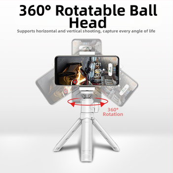 Мини десктоп стабилизатор за телефон/гимбал с 360° въртене, портативен и ръчен, метална конструкция; Bluetooth поддръжка; дистанционно включено