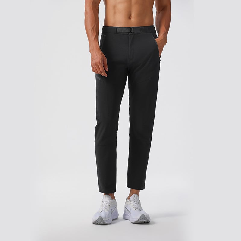 Pantaloni de exterior uscați rapid pentru bărbați – țesătură din amestec de fibre chimice; vară și primăvară; pentru alergare și fitness