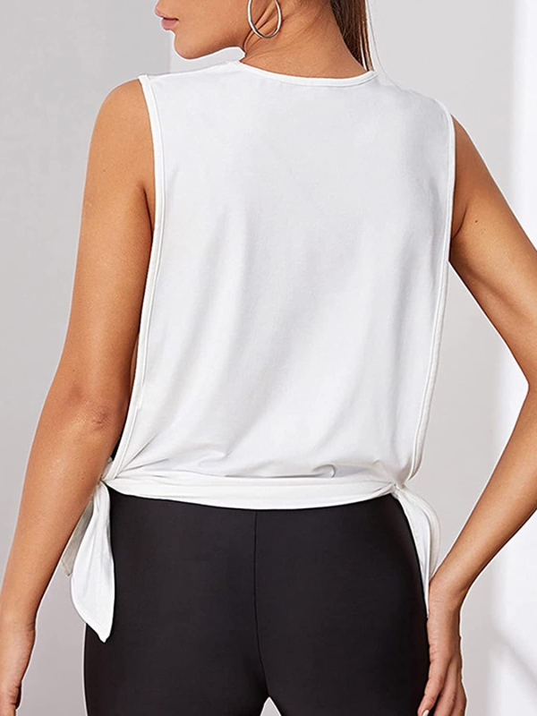 Joga top s remenima i razdjeljak, brzo suši, labav kroj, kratka duljina, bez umetka za prsa, Materijal: milk silk, 95% poliester