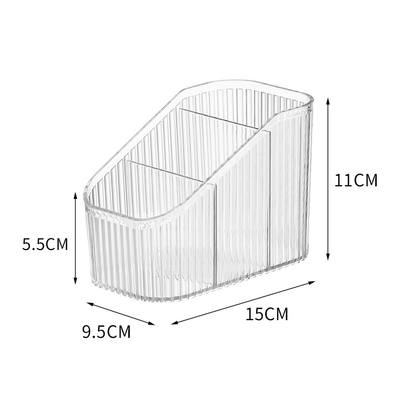 Organizator de machiaj pentru birou, cu separatoare – Material PET, 1 compartiment, Stil Light Luxury