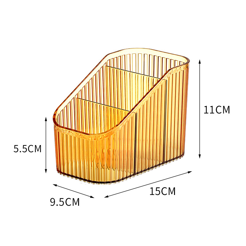 Organizator de machiaj pentru birou, cu separatoare – Material PET, 1 compartiment, Stil Light Luxury