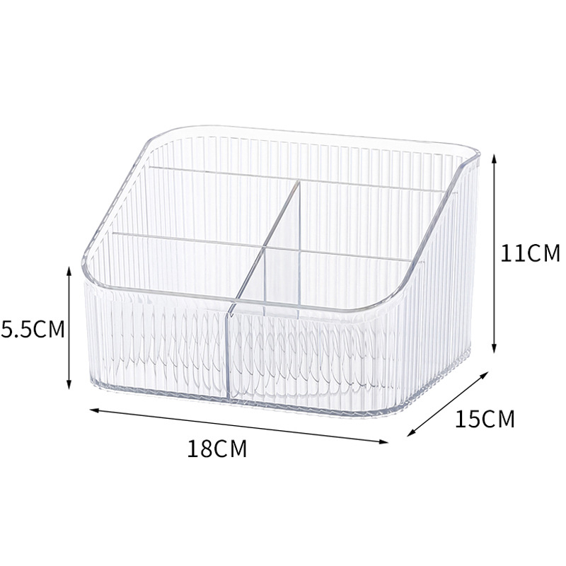 Organizator de machiaj pentru birou, cu separatoare – Material PET, 1 compartiment, Stil Light Luxury