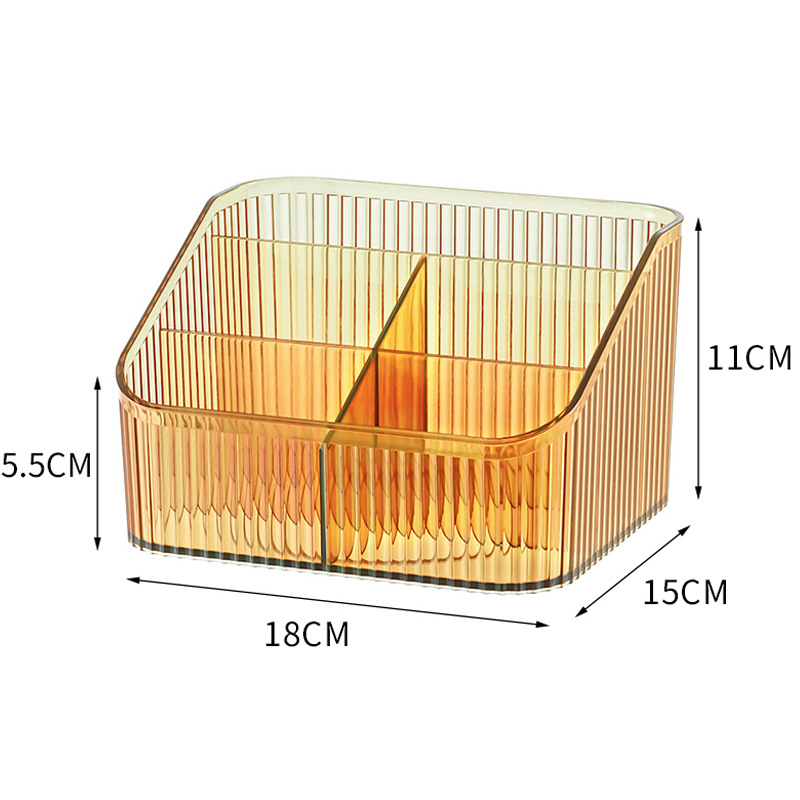 Organizator de machiaj pentru birou, cu separatoare – Material PET, 1 compartiment, Stil Light Luxury