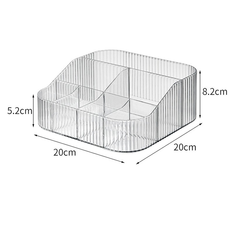 Organizator de machiaj pentru birou, cu separatoare – Material PET, 1 compartiment, Stil Light Luxury